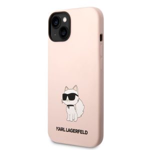 Husă din spate lichidă Apple iPhone 14 Plus KARL LAGERFELD KLHCP14MSNCHBCP - roz