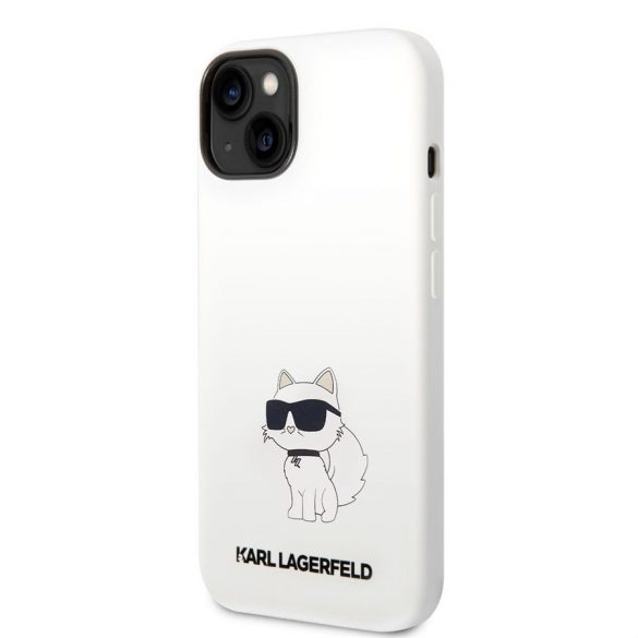 Husă din spate lichidă Apple iPhone 14 Plus KARL LAGERFELD KLHCP14MSNCHBCH - albă