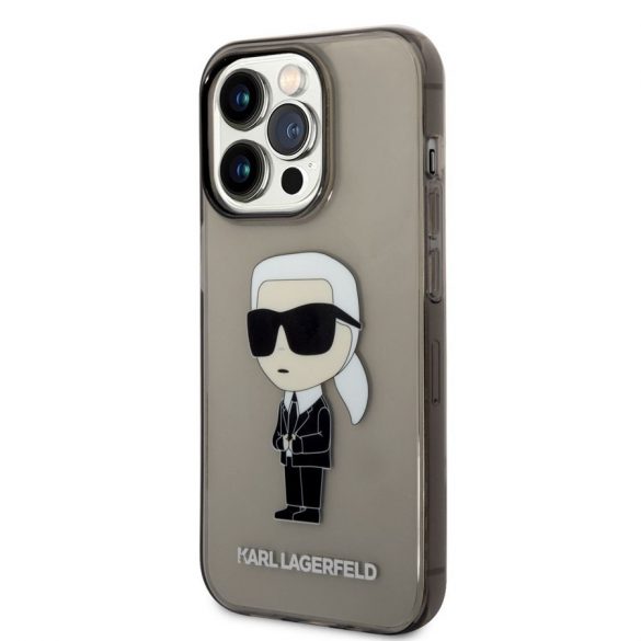 Husă din TPU pentru Apple iPhone 14 Pro KARL LAGERFELD KLHCP14LHNIKTCK - neagră