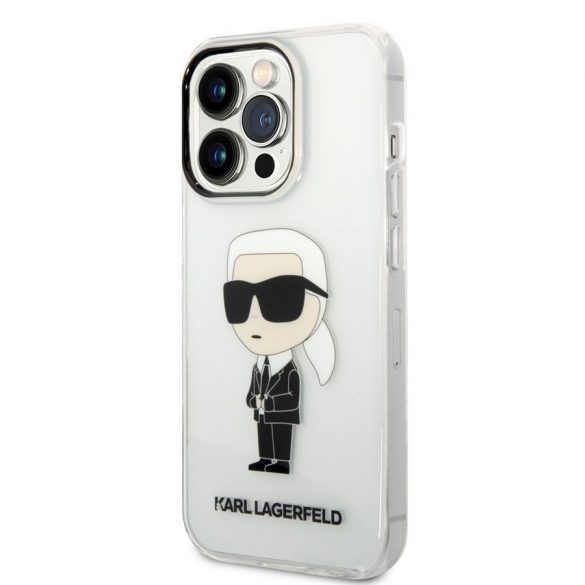 Husă din TPU pentru Apple iPhone 14 Pro KARL LAGERFELD KLHCP14LHNIKTCT - Transparentă