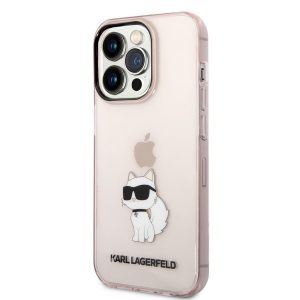 Husă din TPU pentru Apple iPhone 14 Pro KARL LAGERFELD KLHCP14LHNCHTCP - roz