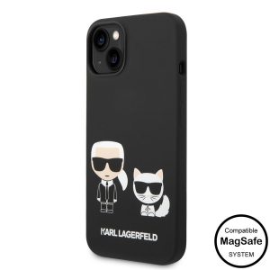 Husa din spate Apple iPhone 14 KARL LAGERFELD KLHMP14SSSKCK din silicon lichid MagSafe - negru