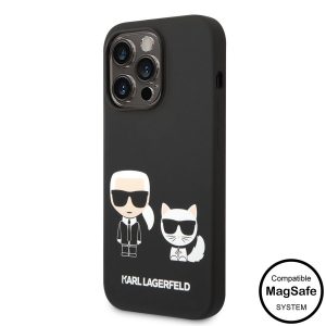 Husa din spate Apple iPhone 14 Pro KARL LAGERFELD KLHMP14LSSKCK silicon lichid MagSafe - negru