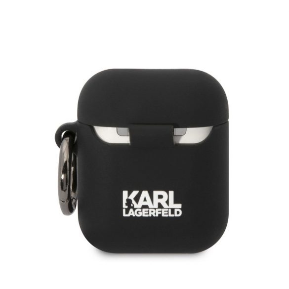 Suport Apple Airpods 1/2 KARL LAGERFELD KLA2RUNIKK din silicon lichid - negru