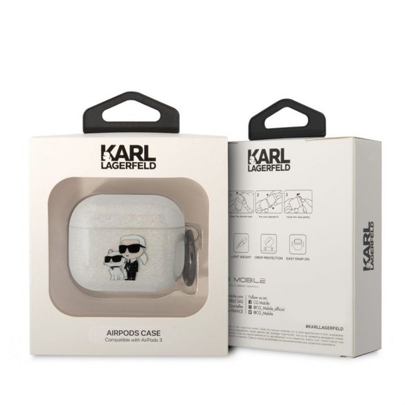 Suport TPU pentru Apple Airpods 3 KARL LAGERFELD KLA3HNKCTGT - Transparent