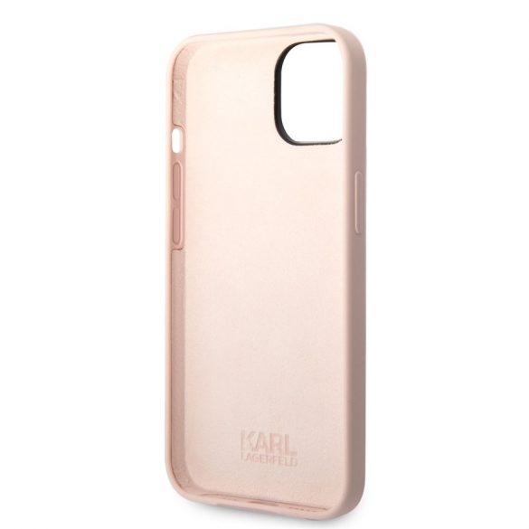 Husă din spate din silicon lichid pentru Apple iPhone 14 Pro KARL LAGERFELD KLHCP14LSSKCI - roz