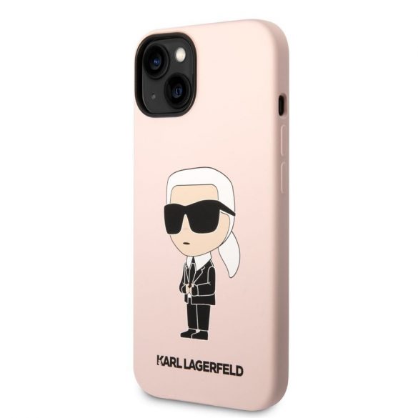 Husă din spate lichidă Apple iPhone 14 KARL LAGERFELD KLHCP14SSNIKBCP - roz