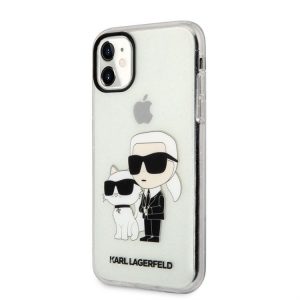 Apple iPhone 11 KARL LAGERFELD KLHCN61HNKCTGT Spate cu sclipici - Husa transparenta