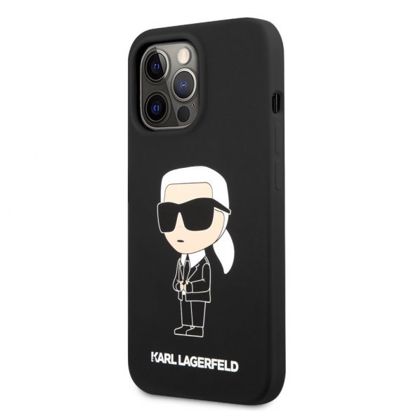 Husă din spate lichidă Apple iPhone 13 Pro KARL LAGERFELD KLHCP13LSNIKBCK - neagră