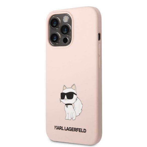 Husă din spate lichidă Apple iPhone 13 Pro KARL LAGERFELD KLHCP13LSNCHBCP - roz