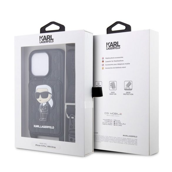 Husa din spate Apple iPhone 14 Pro KARL LAGERFELD KLHCP14LCSAKHPKK NFT - negru