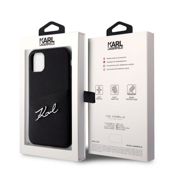 Husa din spate Apple iPhone 11 KARL LAGERFELD KLHCN61SAPKSK - Carcasa neagra