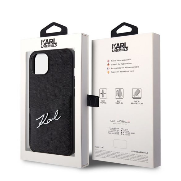 Husa din spate Apple iPhone 14 KARL LAGERFELD KLHCP14SSAPKSK - Carcasa neagra