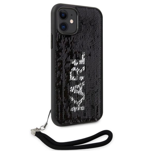 Husă din spate reversibilă KARL LAGERFELD KLHCN61PSQRKS Apple iPhone 11/XR - Carcasă neagră/argintie