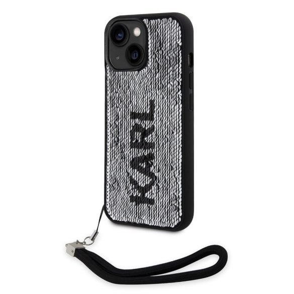 Husă din spate reversibilă KARL LAGERFELD KLHCP14SPSQRKS Apple iPhone 14 - Carcasă neagră/argintie