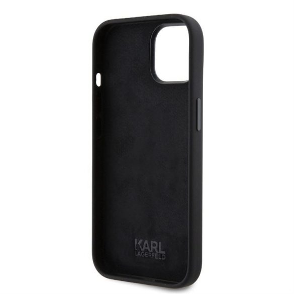 Husă din spate lichidă Apple iPhone 15 KARL LAGERFELD KLHCP15SSMHKNPK - neagră