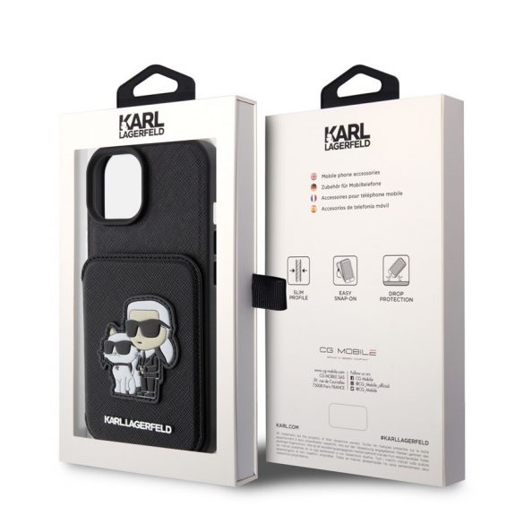 Husă din spate Apple iPhone 15 KARL LAGERFELD KLHCP15SSAKCSCK - neagră