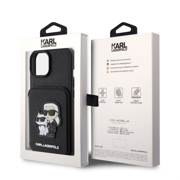 Husă din spate Apple iPhone 15 KARL LAGERFELD KLHCP15SSAKCSCK - neagră