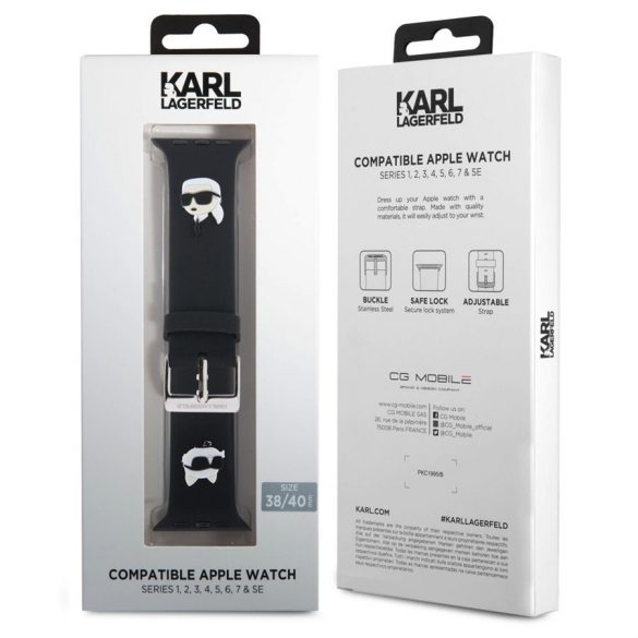 Apple iWatch Karl Lagerfeld KLAWMSLKCNK 38/40/41mm curea ceas - Negru