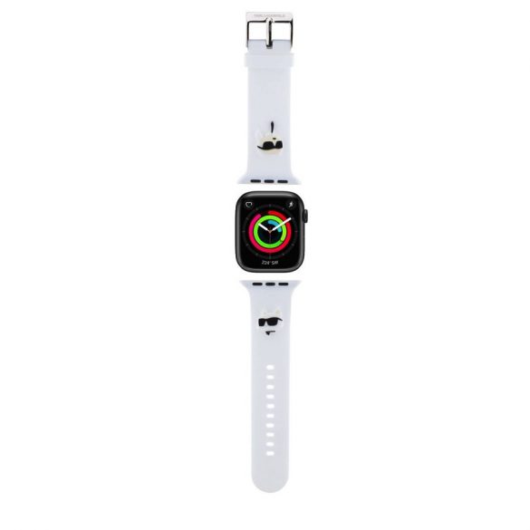 Curea de ceas Apple iWatch Karl Lagerfeld KLAWMSLKCNH 42/44/45 mm - alb