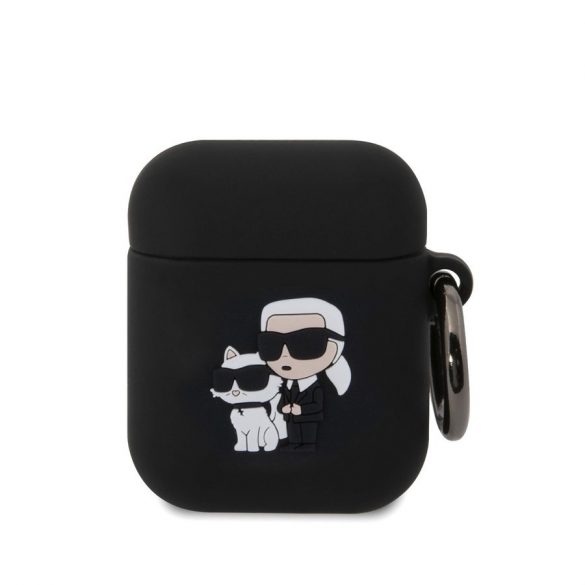 Suport Apple Airpods 1/2 KARL LAGERFELD KLA2RUNKC din silicon lichid - negru