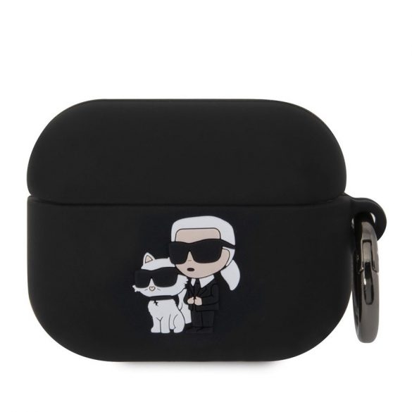 Suport Apple Airpods Pro KARL LAGERFELD KLAPRUNKC din silicon lichid - negru