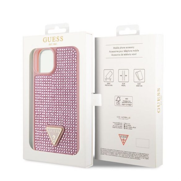 Husă din spate Apple iPhone 15 GUESS GUHCP15SHDGTPP - roz