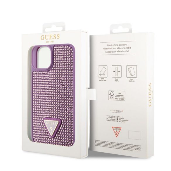 Husă din spate Apple iPhone 15 GUESS GUHCP15SHDGTPU - violet