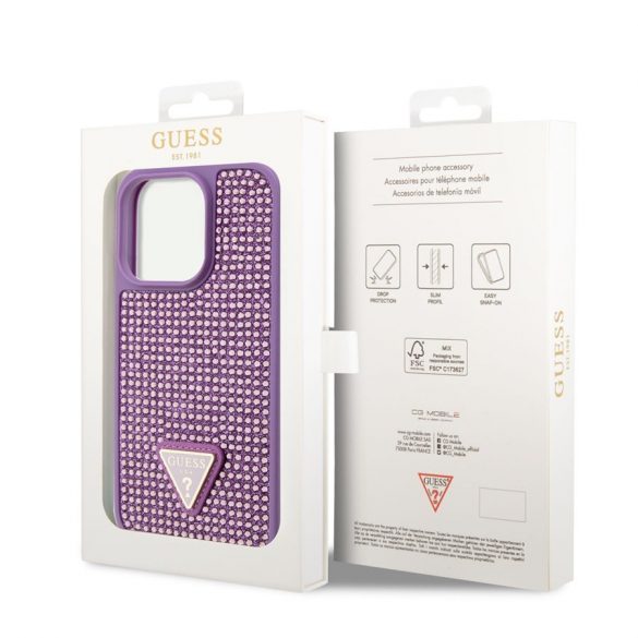 Husă din spate Apple iPhone 15 Pro GUESS GUHCP15LHDGTPU - violet