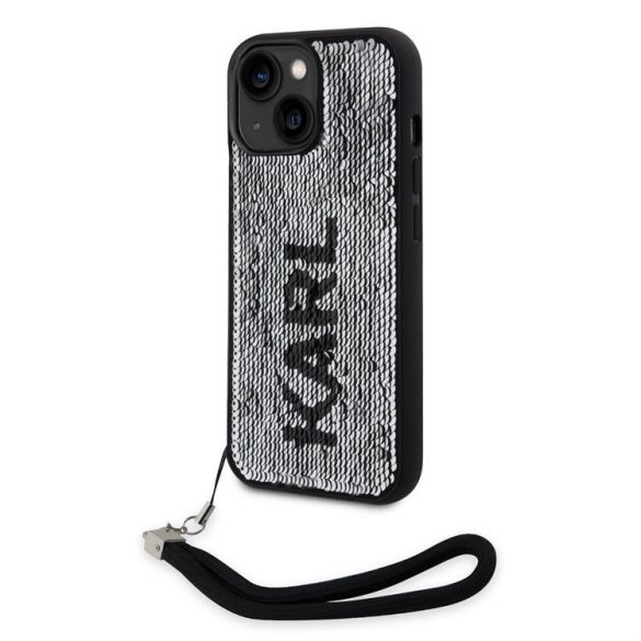 Husă din spate reversibilă KARL LAGERFELD KLHCP15SPSQRKS Apple iPhone 15 - negru/argintiu