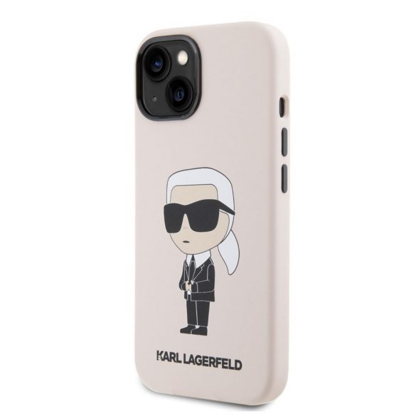 Husă din spate lichidă Apple iPhone 15 KARL LAGERFELD KLHCP14SSNIKBCP - roz