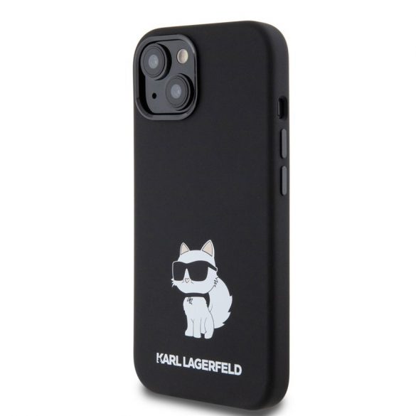 Husă din spate lichidă Apple iPhone 15 KARL LAGERFELD KLHCP15SSNCHBCK - neagră