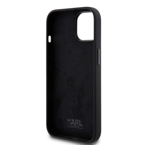 Husă din spate lichidă Apple iPhone 15 KARL LAGERFELD KLHCP15SSNCHBCK - neagră