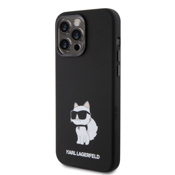 Husă din spate lichidă Apple iPhone 15 Pro KARL LAGERFELD KLHCP15LSNCHBCK - neagră