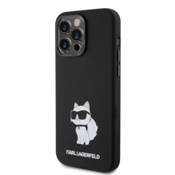 Husă din spate lichidă Apple iPhone 15 Pro KARL LAGERFELD KLHCP15LSNCHBCK - neagră