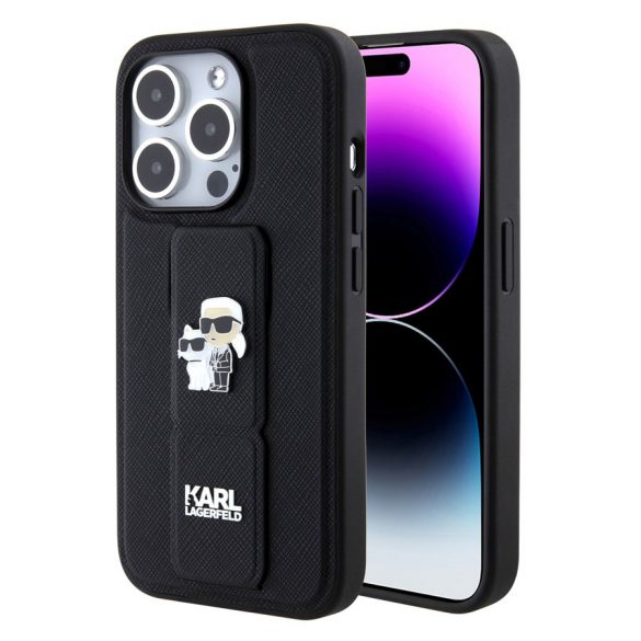 Husa din spate Apple iPhone 15 Pro KARL LAGERFELD KLHCP15LGSAKCPK - negru