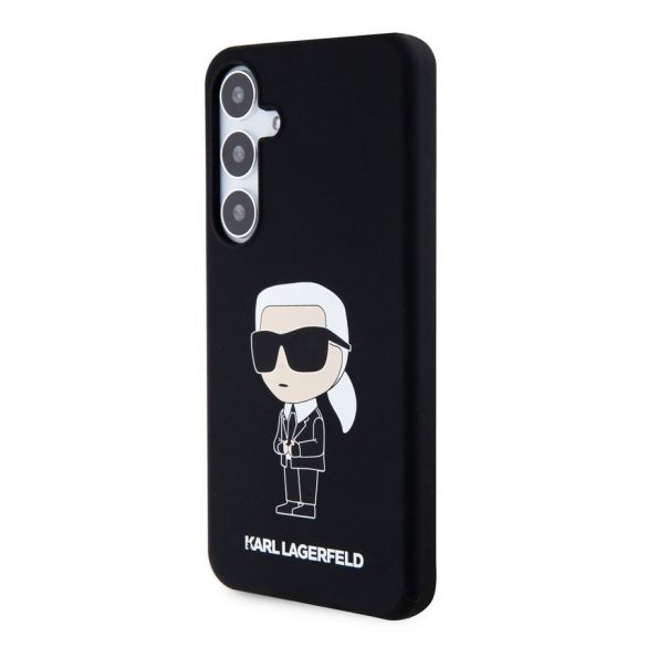 Husa din spate din silicon lichid pentru Samsung S24 KARL LAGERFELD KLHCS24SSNIKBCK - negru