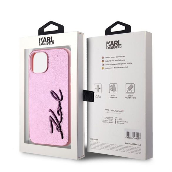 Apple iPhone 15 KARL LAGERFELD KLHCP15SPFMFBKMP Capac spate - Roz