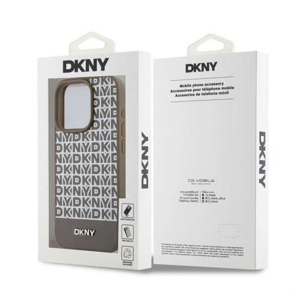 Husă din spate Apple iPhone 15 Pro DKNY DKHMP15LPSOSPW MagSafe - maro