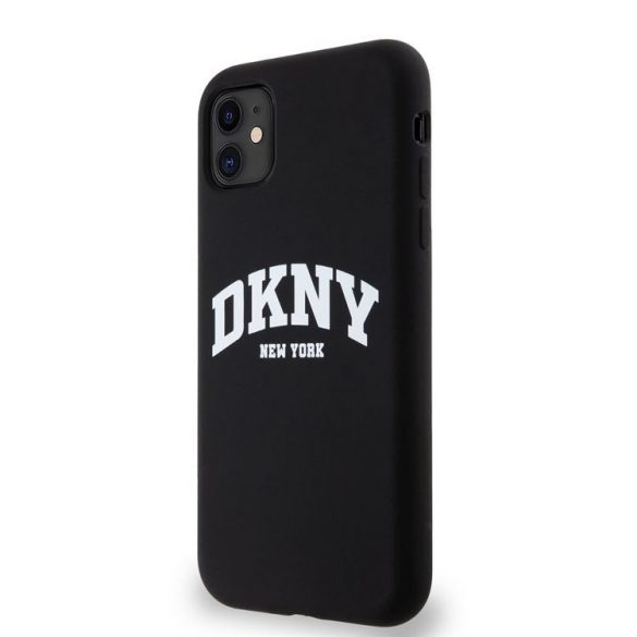 Husa din spate MagSafe din silicon lichid Apple iPhone 11 DKNY DKHMN61SNYACH - negru