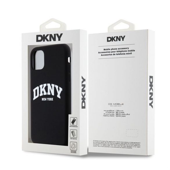 Husa din spate MagSafe din silicon lichid Apple iPhone 11 DKNY DKHMN61SNYACH - negru