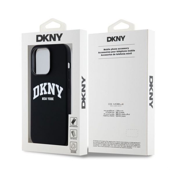 Husa din spate MagSafe din silicon lichid Apple iPhone 14 Pro DKNY DKHMP14LSNYACH - negru