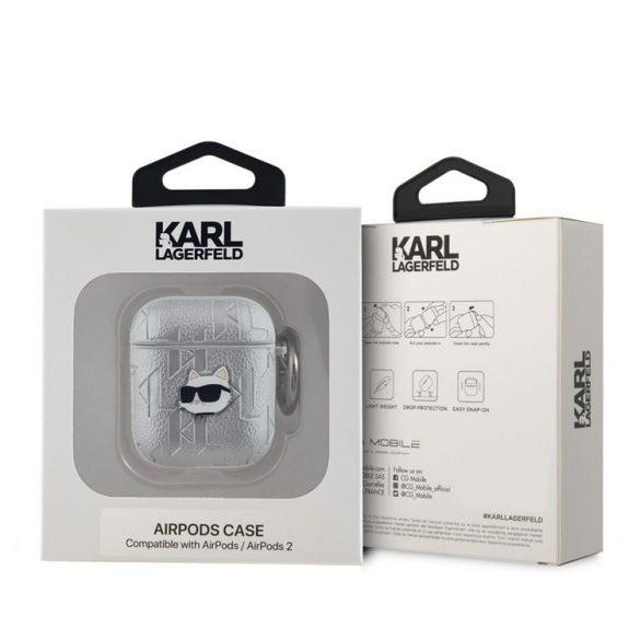 Suport Apple Airpods 1/2 KARL LAGERFELD KLA2PGCHPS - Argint