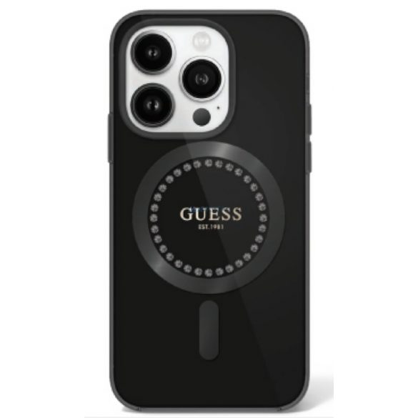 Apple iPhone 16 GUESS GUHMP16SPFTDTEK MagSafe Back Cover - Negru