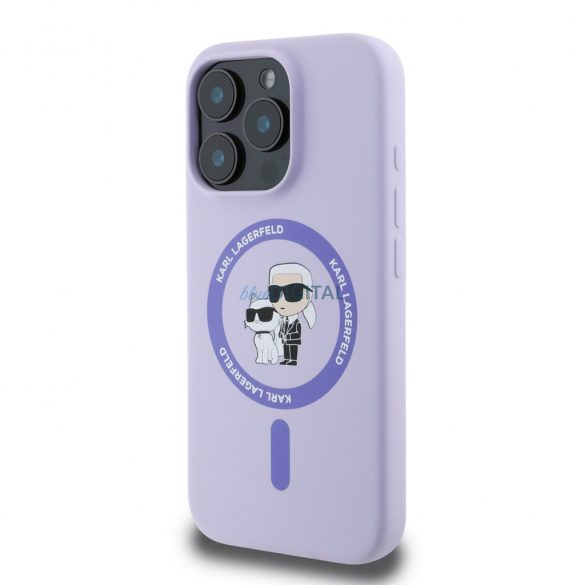 Apple iPhone 16 Pro KARL LAGERFELD KLHMP16LSCMKCRHU Liquid Silicon MagSafe Back Cover - Violet