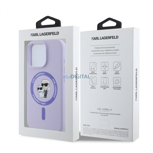 Apple iPhone 16 Pro KARL LAGERFELD KLHMP16LSCMKCRHU Liquid Silicon MagSafe Back Cover - Violet