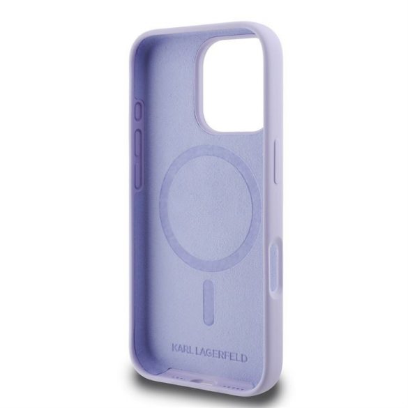 Apple iPhone 16 Pro Max KARL LAGERFELD KLHMP16XSCMKCRHU Liquid Silicon MagSafe Back Cover - Violet