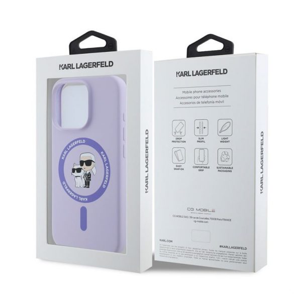 Apple iPhone 16 Pro Max KARL LAGERFELD KLHMP16XSCMKCRHU Liquid Silicon MagSafe Back Cover - Violet