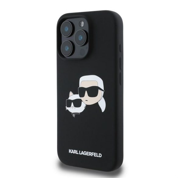 Apple iPhone 16 Pro Max KARL LAGERFELD KLHMP16XSKCHPPLK Liquid Silicon MagSafe Back Cover - Negru