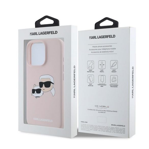 Apple iPhone 16 Pro Max KARL LAGERFELD KLHMP16XSKCHPPLP Liquid Silicone MagSafe Back Cover - Roz